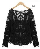 Blusa de renda com mangas